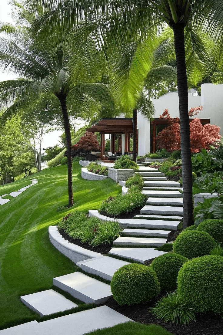 Tropical garden landscape